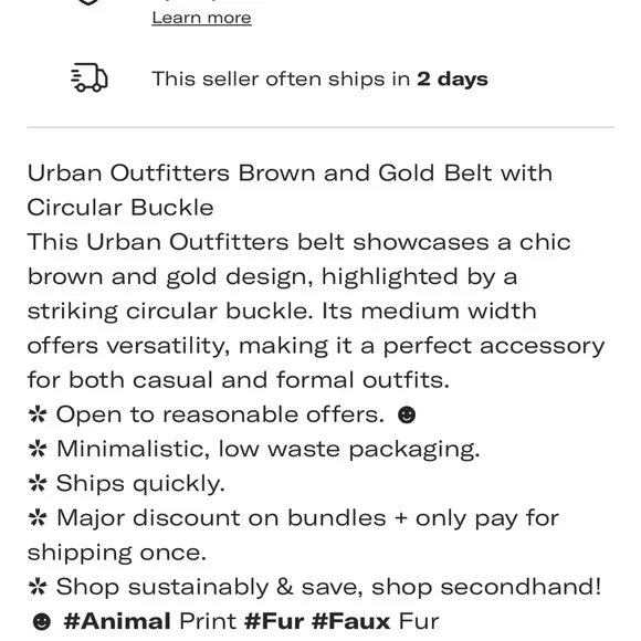 NWOT: Urban Outfitters Leopard Print Belt - Black and Tan - Picture 8 of 15